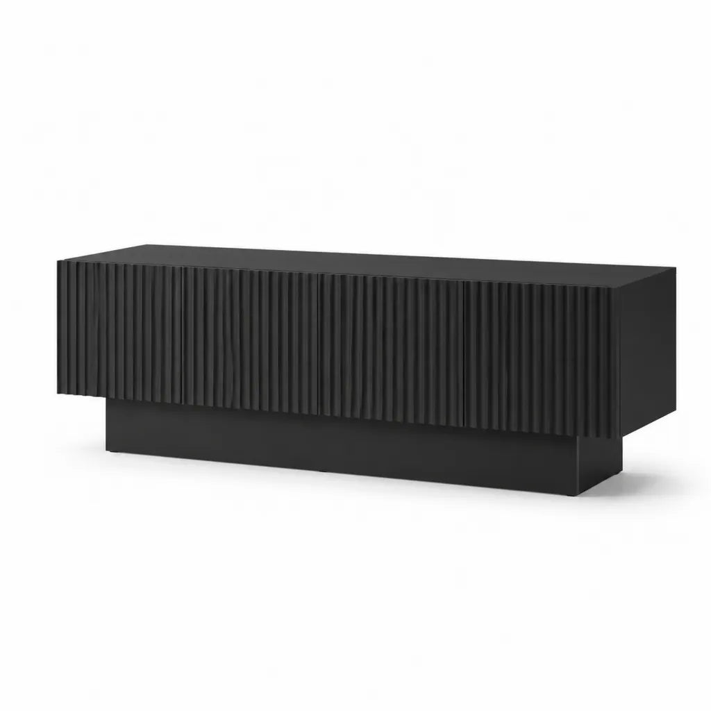 TV-Lowboard Fernsehschrank aus MDF rechteckig schwarz 160 x 40 x 50 cm