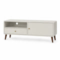 TV-Lowboard 120 x 40 x 60 cm MDF Weiss Rechteckig mit Schublade Tur und offenem Fach