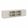 TV-Lowboard rechteckig aus MDF Weiss 160 x 40 x 50 cm mit 2 Turen und 4 offenen Fachern