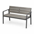Gartenbank 2-Sitzer 120 x 60 x 80 cm aus WPC und Stahl mit Armlehnen Grau Anthrazit