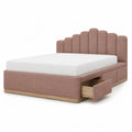 Stauraumbett 180 x 200 cm mit 4 Schubladen Polyesterbezug Altrosa