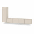 TV-Wandmobel Set 240 x 35 x 180 cm Spanplatte rechteckig Beige