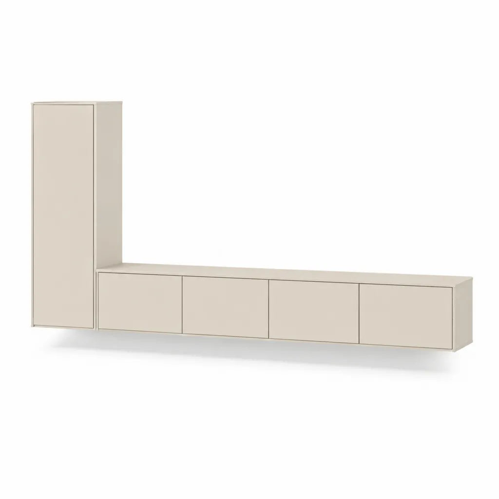 TV-Wandmobel Set 240 x 35 x 180 cm Spanplatte rechteckig Beige